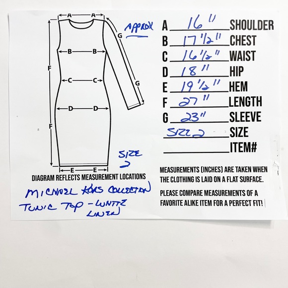 MICHAEL KORS COLLECTION White 100% Linen Tunic with Gold Metallic Trim Size 2 - Picture 10 of 10